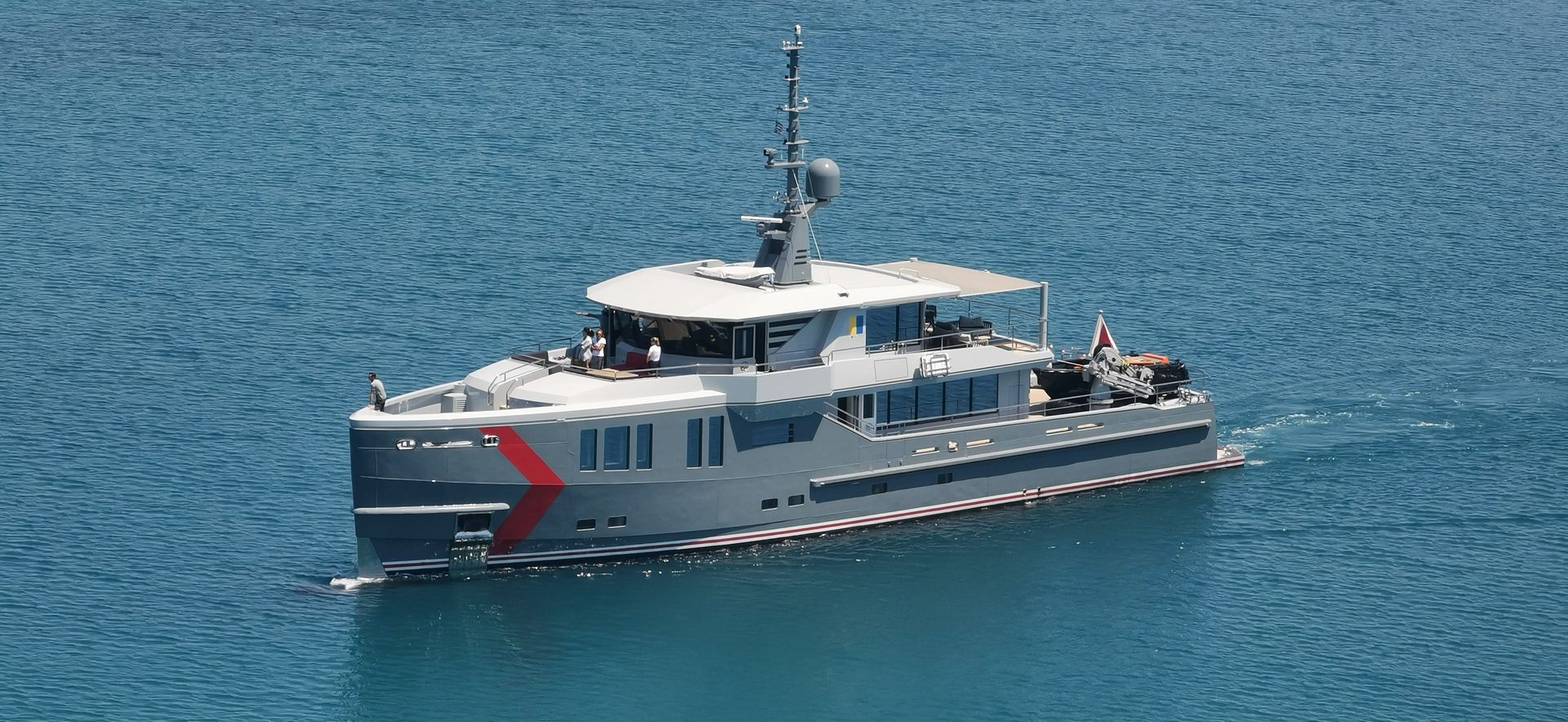 Explorer superyacht at sea